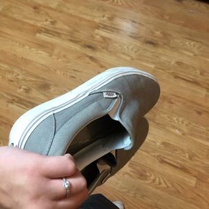 Grey slip on vans